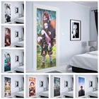 Обои из японского аниме рассекающий демонов, самоклеящиеся виниловые съемные настенные украшения для дверей, домашний декор, художественные Декоративные наклейки для дверей
