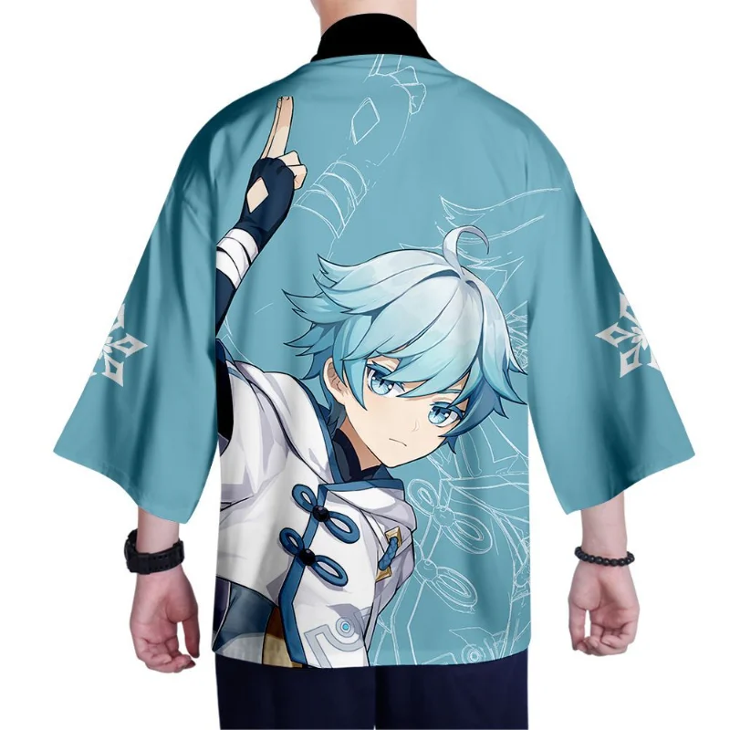 

Game Genshin Impact Cosplay Cloak Casual Loose Plus Size Unisex T-shirt Tops Otaku Cosplay Gifts Top for Summer Short-sleeve