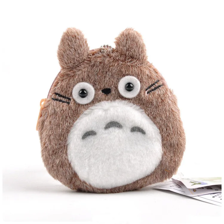 brown B 12 см японское аниме Мой сосед Тоторо из мультфильма из мягкого плюша Кот автобус Тоторо Fairydust Kawaii Мини Кошелек для монет Милая карта ручная сумка бумажник - Цвет: brown B
