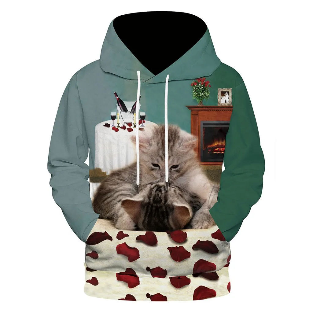 Feitong пуловер на тему Хэллоуина толстовки Мужские осенне-весенние модные худи с 3D