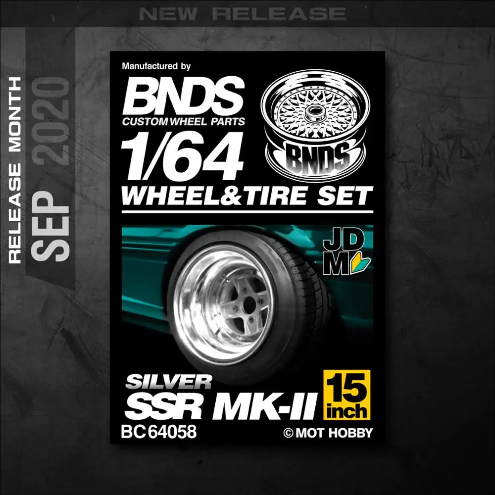 BNDS 1/64 8 3 мм металлические колеса и резиновые шины от MK-2 SSR чудесный обод