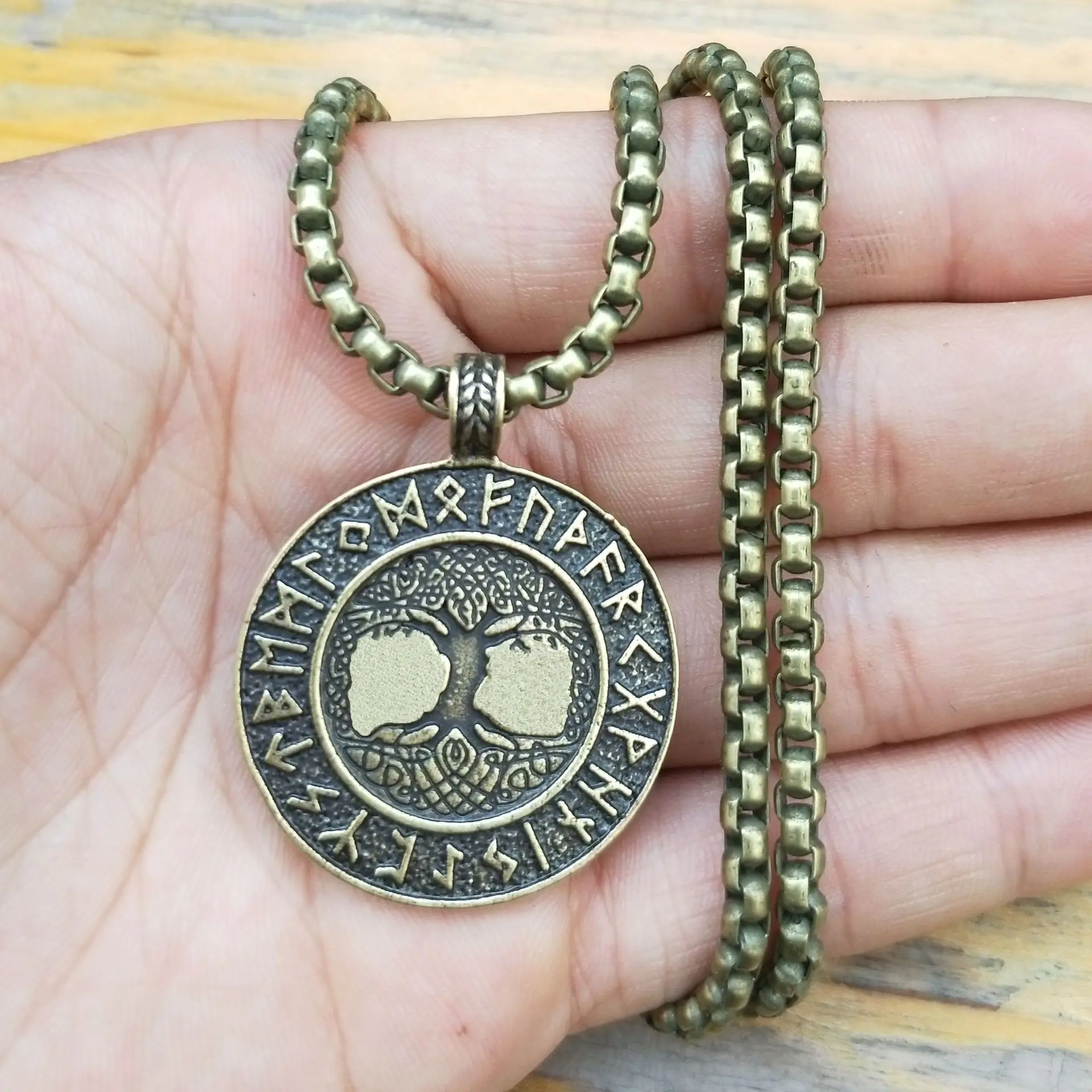 Бесплатная доставка ожерелье из дерева жизни югдрасил Викинги руны амулет