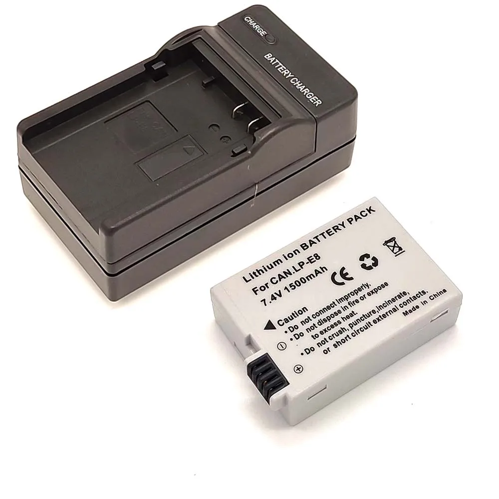 Аккумуляторная батарея LPE8 + настенное зарядное устройство LP E8 для камер Canon EOS 550D