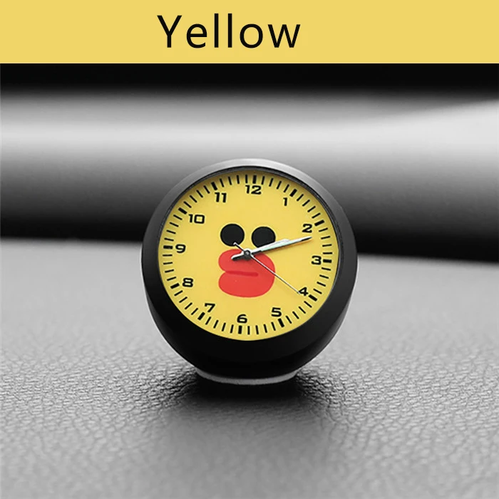 Yellow Мини-автомобильные часы, украшения, автомобильные часы, автомобильная внутренняя приборная панель, отображение времени, Цифровые кварцевые часы, авто аксессуары, подарок - Название цвета: Yellow