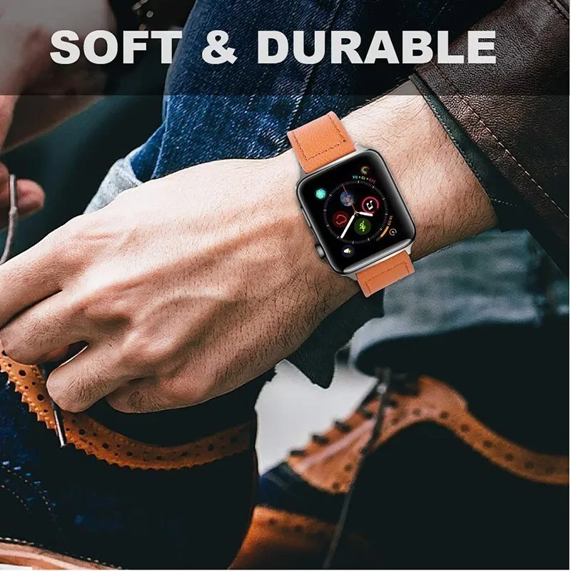 Ремешок из натуральной кожи для Apple Watch band 4 3 iwatch 42 мм 38 мм 44 мм 40 мм pulseira correa браслет умные часы аксессуары петля