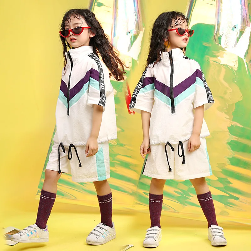 Костюм для уличного танца с коротким рукавом мужчин и женщин модная одежда в