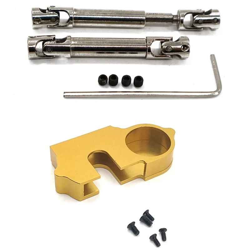 

2 Set RC Car Part: 1 Set Metal CVD Front Rear Drive Shaft & 1 Set Metal Reduction Gear Cover Dust Cover