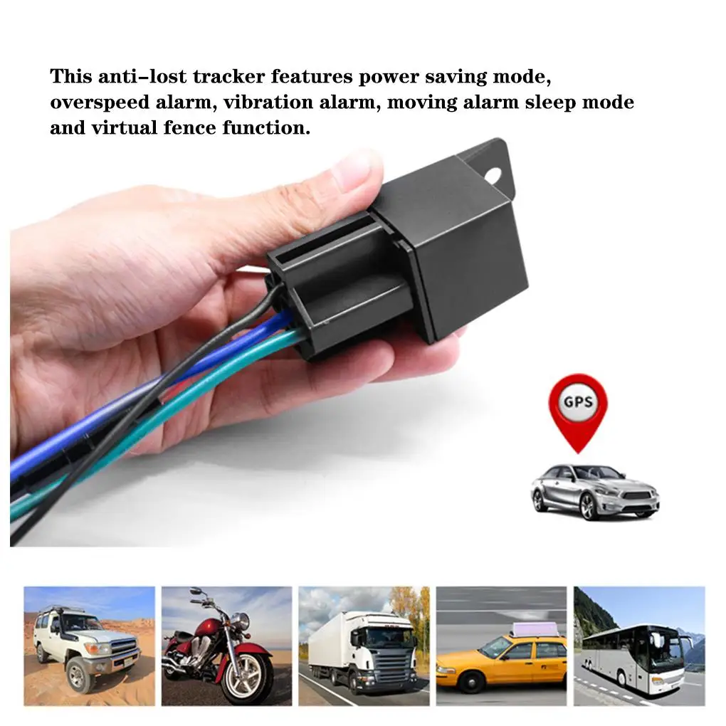 

Motorcycle Car Relay Hidden Mini GPS Tracker Cut Off Oil Towed Away ACC Status SMS Alarm Locator Tracking System Free APP