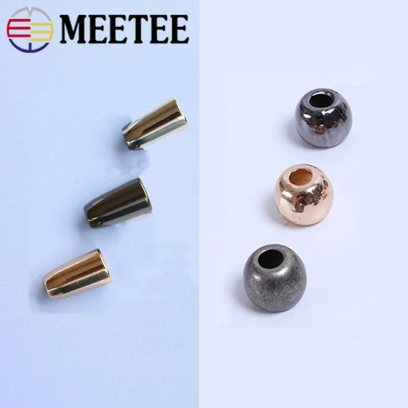 Meetee 50 шт. металлическая пробка шнур замок шляпа с пряжкой веревка конец