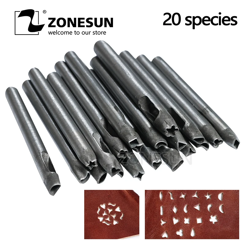 ZONESUN 20 шт. в упаковке DIY инструмент для перфорации кожи форме цветка цветов можно