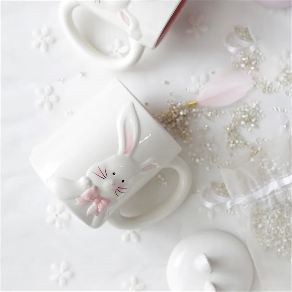 Милый кролик керамическая кофейная кружка для завтрака кофе молока чая чашки