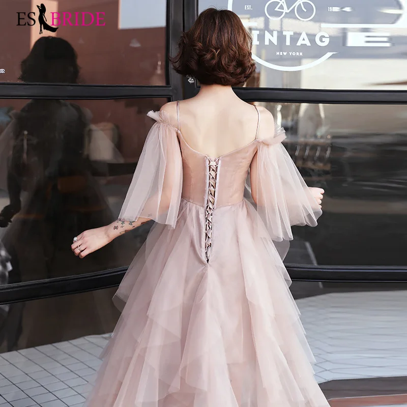 Tulle Evening Dresses ES2975 Boat Neck Half Sleeve Elegant Formal Party Gowns Vestidos Largos Fiesta | Свадьбы и торжества