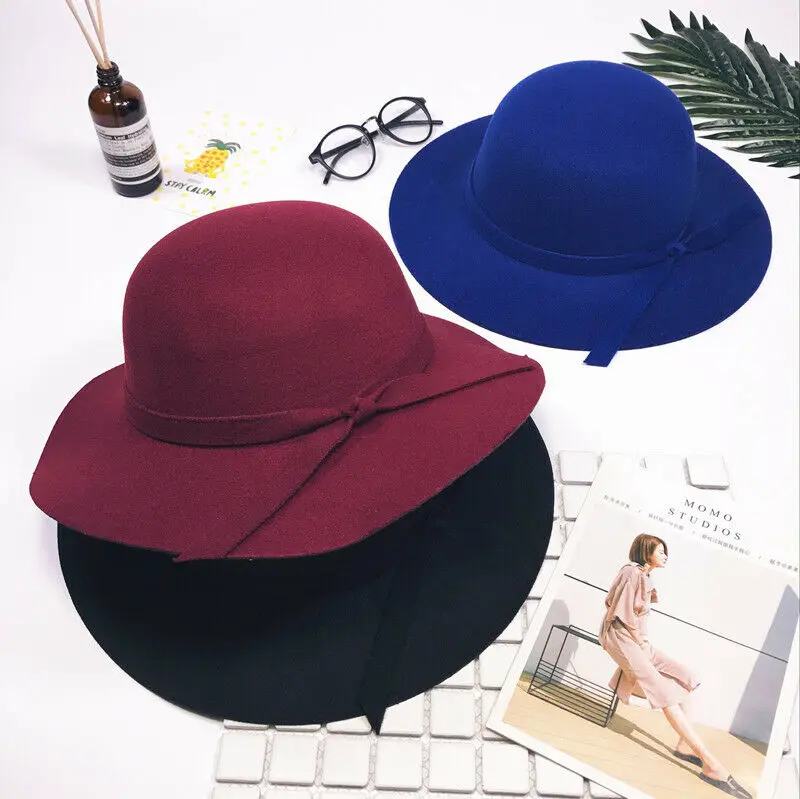Baby Girls Summer Autumn Accessories Children Bowknot Bowler Hat Beach Sun Protect Caps Bonnet Child Photography Props 2-8Years | Детская