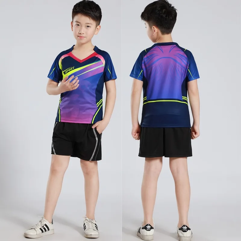 Boys' Badminton Suit Girls' Tennis Shirt Short Sets Girl Ping Pong Clothes Child Volleyball Kits Jersey Kid Sportswear Clothing