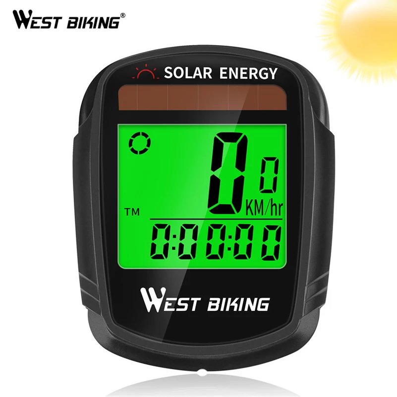 

WEST BIKING Bike Computer Speedometer Odometer Multifunctional Cycling Computer Rainproof Solar Power Bicycle Wireless Computer