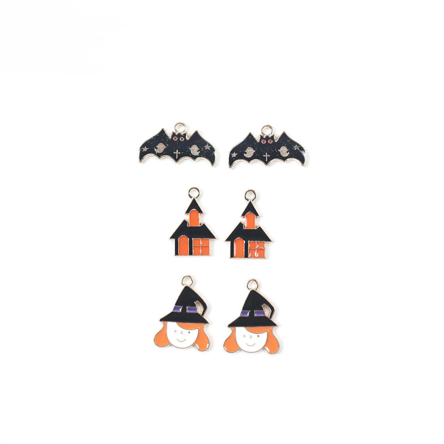 

10Pcs Cartoon Halloween series little witch Enamel Charms Beads For Jewelry Making Diy Pendant Necklace Bracelet Accessaries