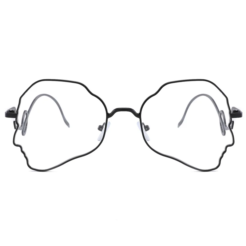 Неправильные металлические очки оправа для женщин и мужчин унисекс близорукие