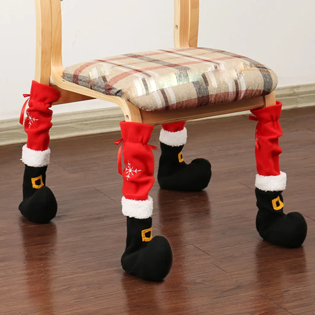 4 шт. рождественские Чехлы для ног на стул вечерние украшения стола дома 2020|Чехлы