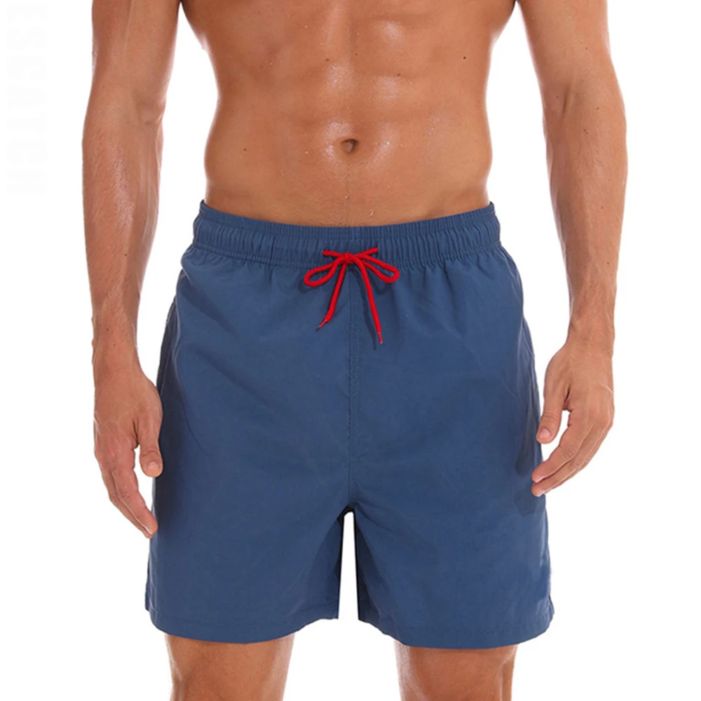 Мужские летние однотонные плавки, пляжные брюки, модные дышащие мужские быстросохнущие спортивные шорты для бега, плавания, серфинга
