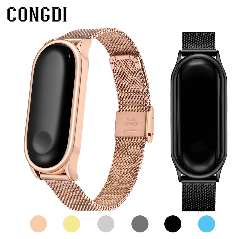 Ремешок из нержавеющей стали для Xiaomi Mi Band 6 5 4 3 металлический сменный Браслет MI |