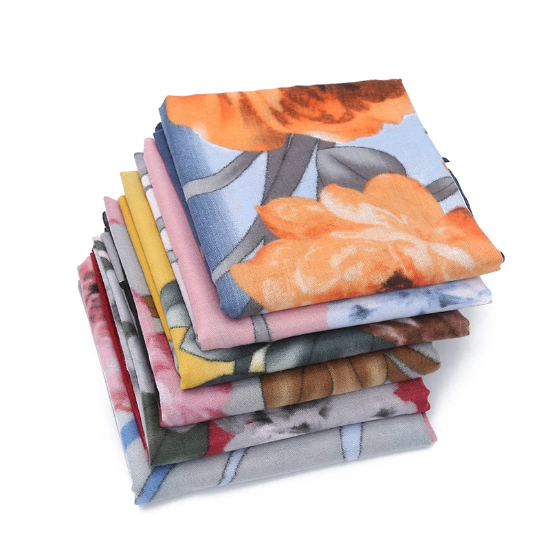 Оверсайз модный кашемировый женский шарф с принтом в виде цветов зимние теплые