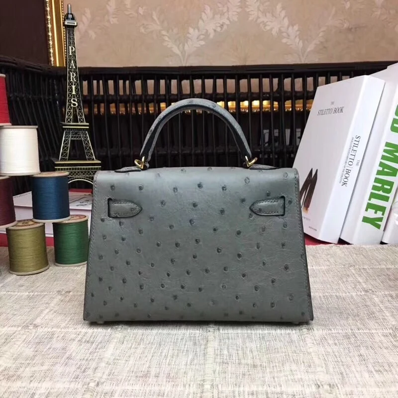 

Fully Handmade Ostrich Brand Mini Bag,19.5cm,Designers Mini Handbag,Luxury purse,Wax Lline Stitching, Fast delivery
