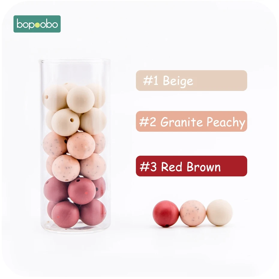Red Granite Bopobo 100 шт силиконовые бусины 12 мм пищевого качества Силиконовые Прорезыватели Детские обучающие игрушки безопасные и натуральные силиконовые бусины экологичные - Цвет: Red Granite