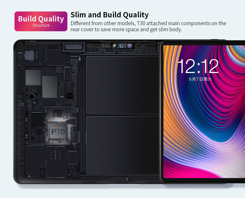 Планшет Teclast T30 Andriod 9,0 4G с функцией телефонных звонков 10," 1920x1200 MTK P70 4 Гб ОЗУ 64 Гб ПЗУ 8000 мАч планшеты ПК Двойная камера gps type-C