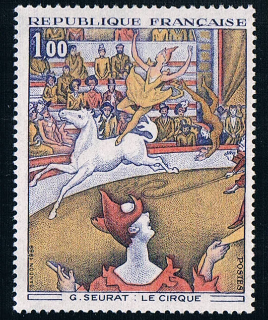 FR3030 Французский штамп 1969 художественная серия Schura картина цирк 1 шт. новые