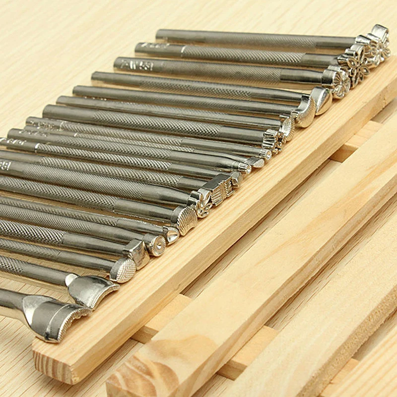 20 шт. инструменты для изготовления кожаного седла DIY Craftool набор штампов кожаных