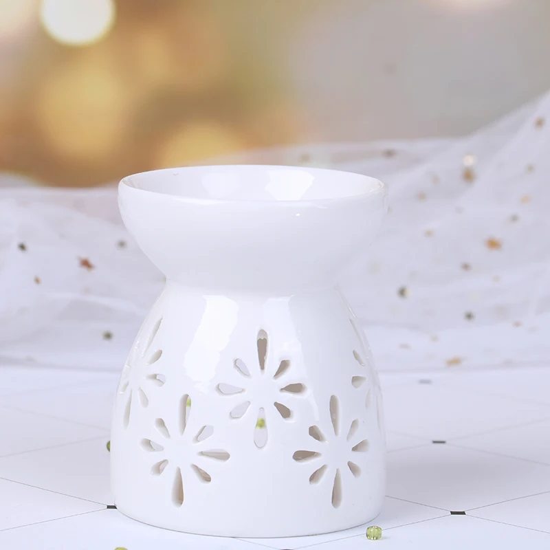 

Ceramic Aroma Burner Essential Oil Lamp Hollowing Candle Holder Incense Censer Aromatherapy Furnace Candlestick