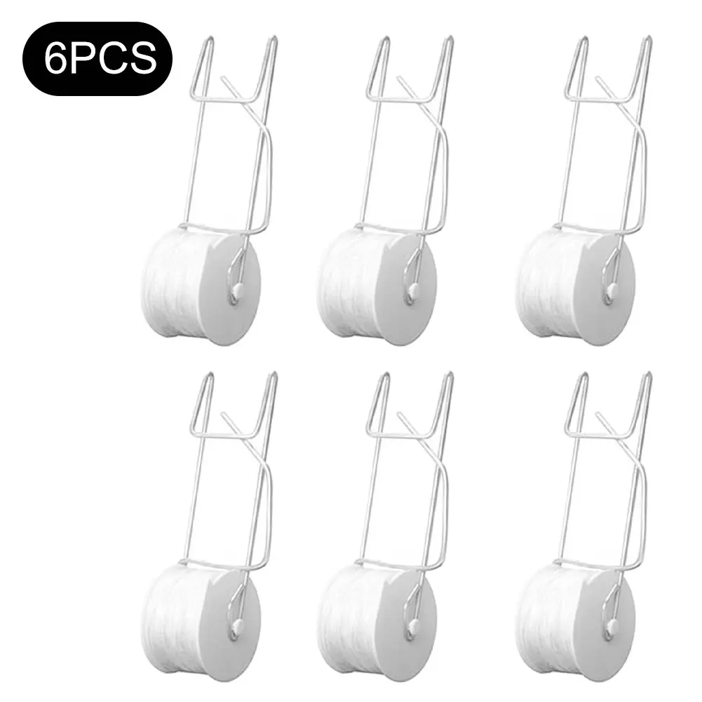 

6PCS Tomato Trellis Roller Hooks Plant Support Greenhouse Trellising Kit with 15m Twine Mini Flower Stand Garden Accessories