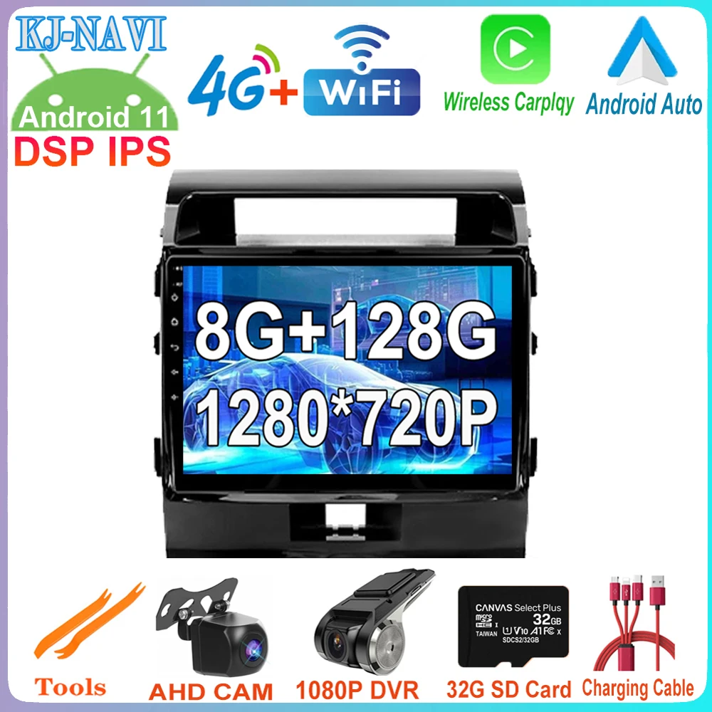 

10.1" 128GB Android 11 For Toyota Land Cruiser 11 2007 - 2015 Car Player Stereo Multimedia GPS Navigation Video Wireless Carplay
