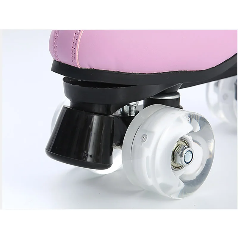 Роликовые коньки розовые синие двухрядные роликовые 4 колесные для девочек