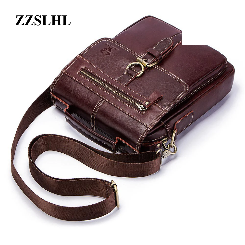 

High Quality Brand New Design Men's Bag Genuine Leather Fashion Retro Male Business Shoulder Bag Hand Tote Crossbody Bags Bolsas
