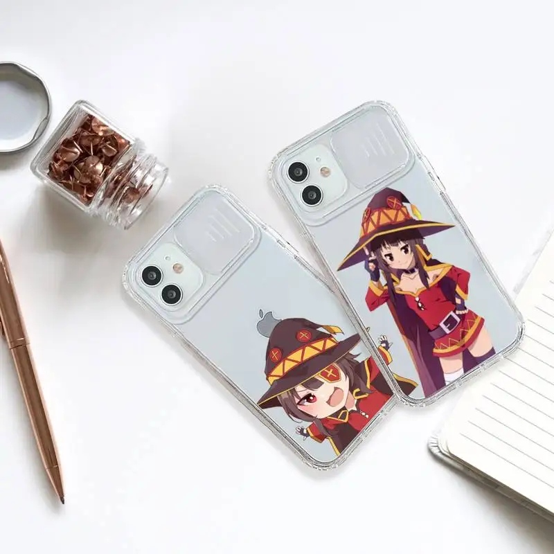 

Konosuba Megumin anime cute girl Phone Case Transparent for iPhone 7 8 11 12 se 2020 mini pro X XS XR MAX Plus