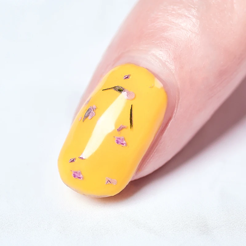 Лак для ногтей MEET ACROSS 5 мл гель с цветами натуральный засушенный цветочный