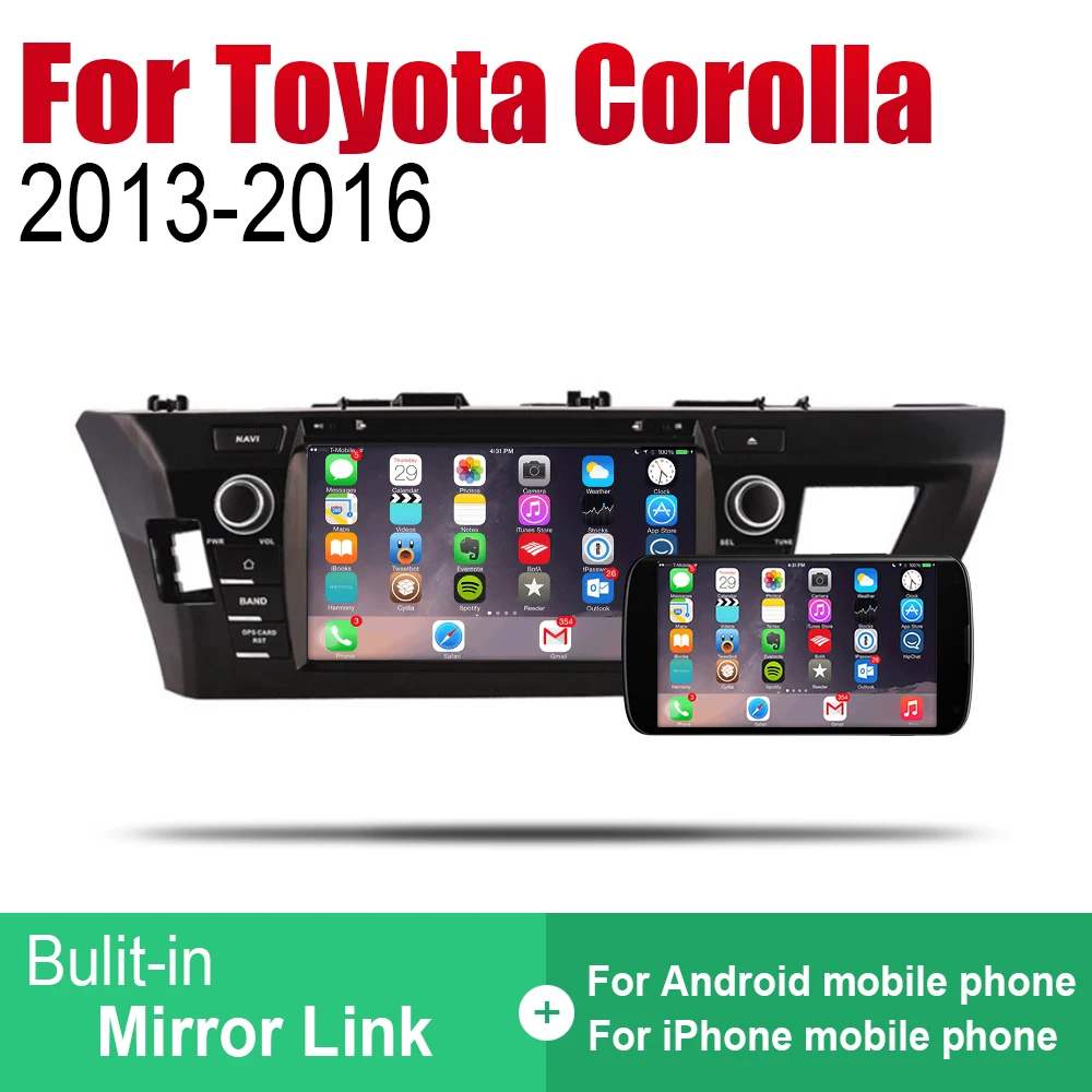 For Toyota Corolla 2013~2016 2din Car Accessories Android Multimedia DVD Player GPS Navigation Radio System DSP Stereo Head Unit |