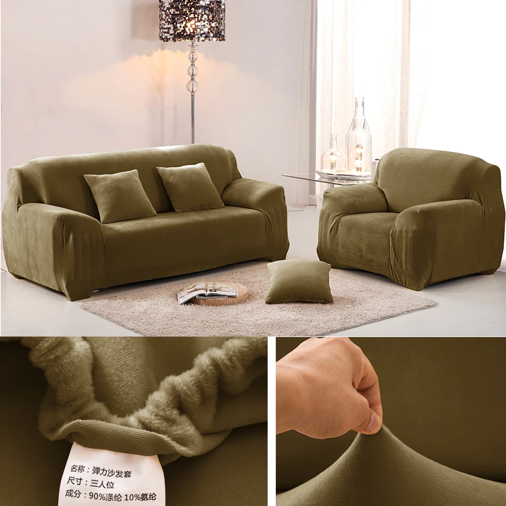 Plush Thicken 1 шт. плюшевый утолщенный универсальный чехол на диван все включено эластичный чехол для секционного дивана анти-грязные Чехлы для дивана для гостиной - Цвет: Plush Thicken