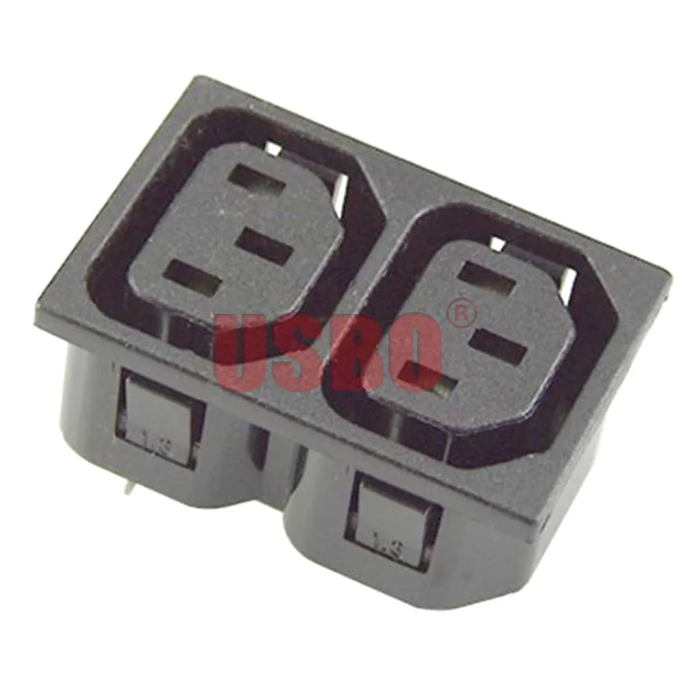 Черный медный 10А 250В IEC320-C13 2jack PDU/UPS шасси сервер Женская розетка Универсальная AC