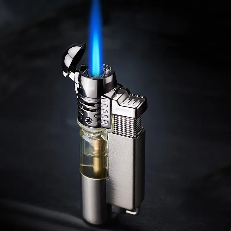 

Small Spray Gun Visible Gas Window Portable Metal Lighters Single Flame Windproof Inflatable Butane Torch Cigar Lighter kitche