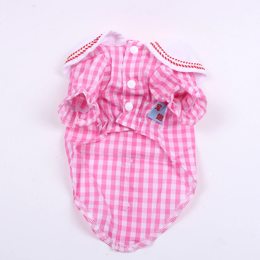 Платье-рубашка для девочек собак домашних питомцев клетчатая дизайнерская