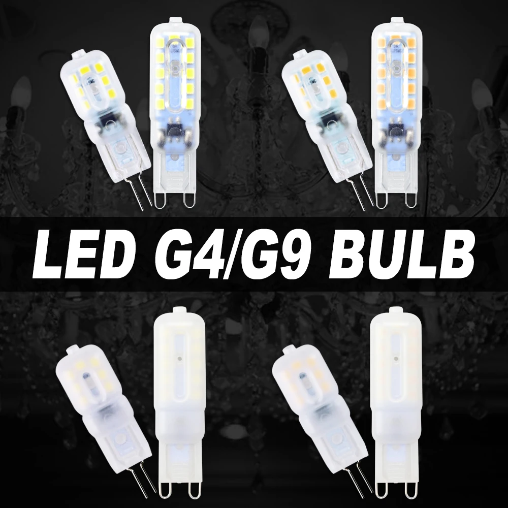 Светодиодная лампа G9, 220 В, светильник-свеча, лампа 2835SMD, светодиодная лампа g9 с регулируемой яркостью, галогенная лампа G4, люстра, светильник, домашняя лампа, светодиодная лампа