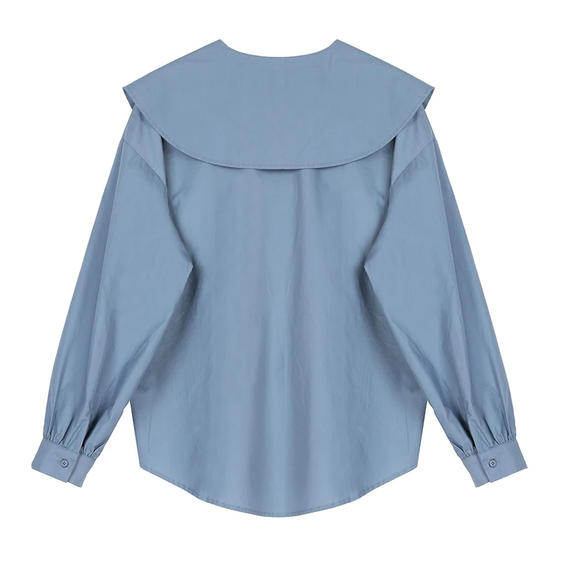 

New Korean Chic Preppy Style Shirt Blouse Women Long Lantern Sleeve Design Casual Woman Tops Simple Loose Cute Fashion Blusas