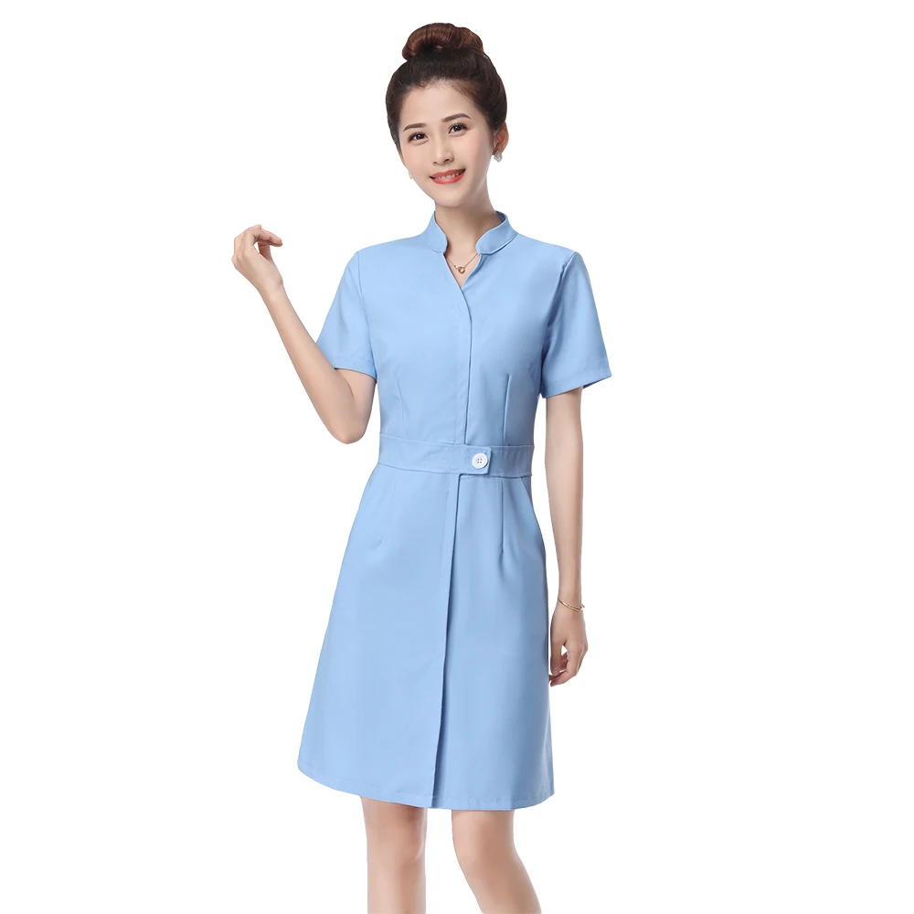2019 лабораторное платье больница Спецодежда для врача медсестры женщины короткий