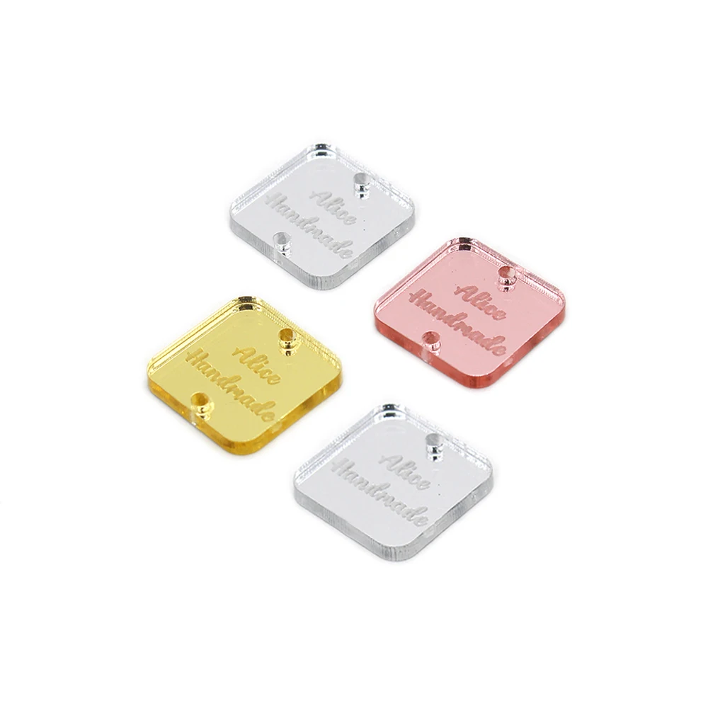 

50* Personalized Wedding Custom Groom & Bride Name Square Label Baby Baptism Birthday Party Table Center Decoration Gift Pendant