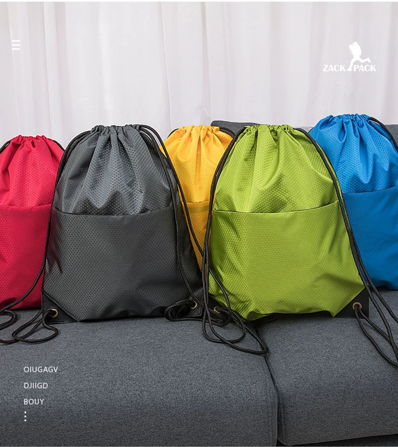 Zackpack спортивный рюкзак со шнуровкой логотип на заказ водонепроницаемый пакет карман на шнурке рюкзак с принтом на заказ