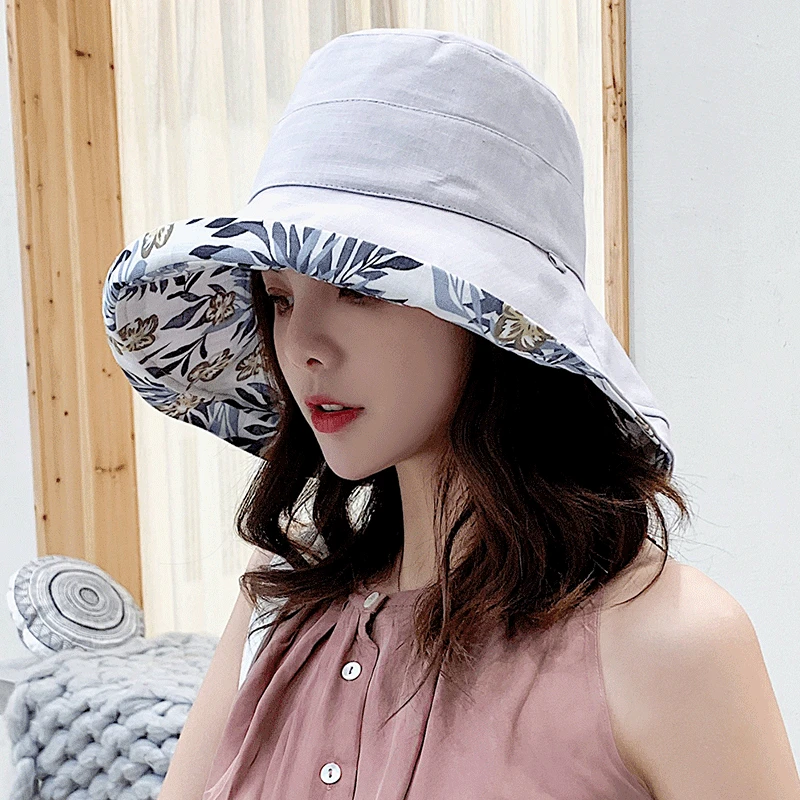 

K34 Fashion Summer Big Brim Sun Hat For Female Seaside Sun Protection UV Cap Japanese Wild Fisherman Hat Korean Version 2020 NEW