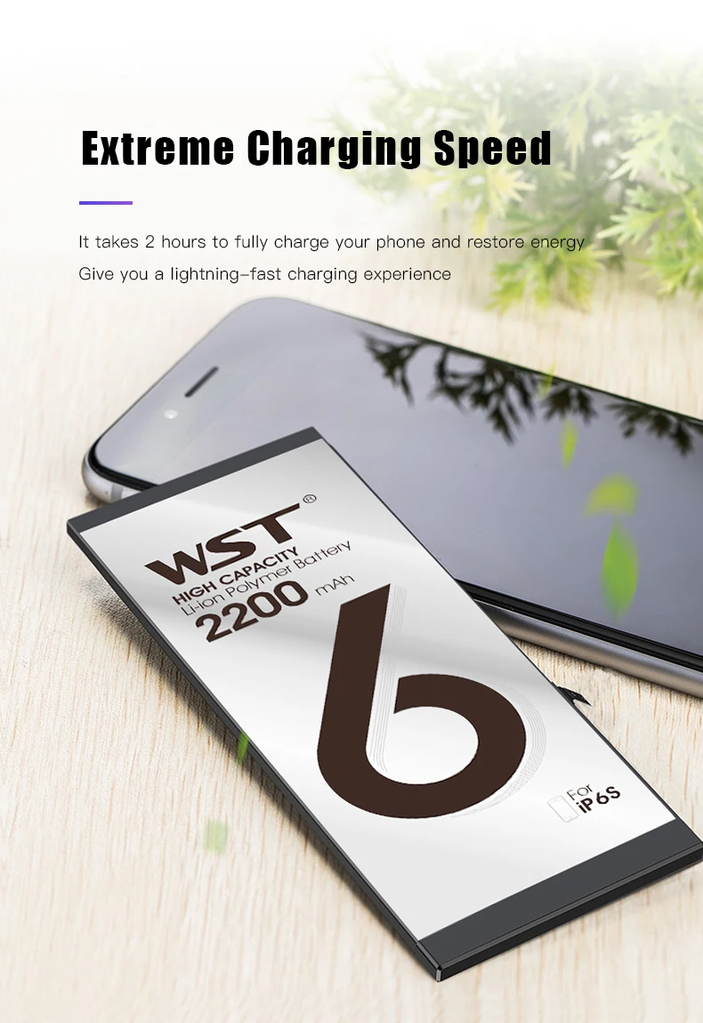 WST аккумулятор для телефона высокой емкости для Apple iPhone 6, 6 S, 7, 5, 5S, сменные батареи, внутренняя батарея для телефона с полным набором инструментов