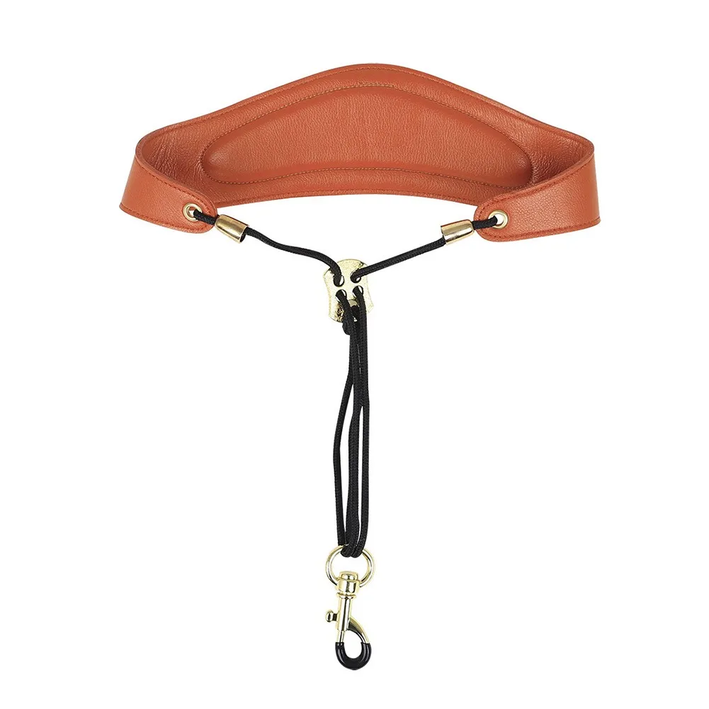 

New Saxophone Strap Premium Quality Plus Cotton Strap Adjustable Leather Harness Shoulder Strap Sax Neck Belt With Rotating Hook